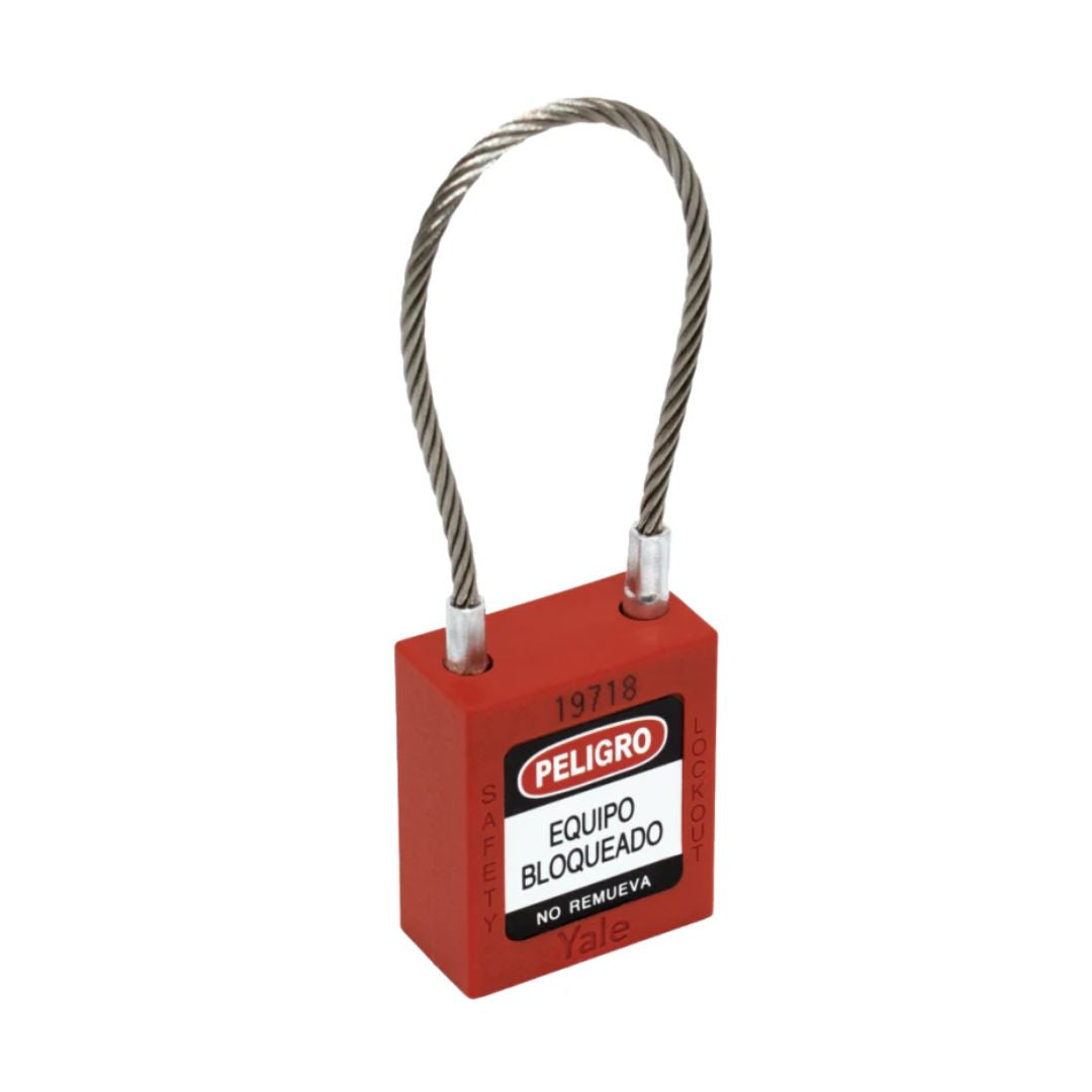 Candado de Guaya de Acero Rojo B