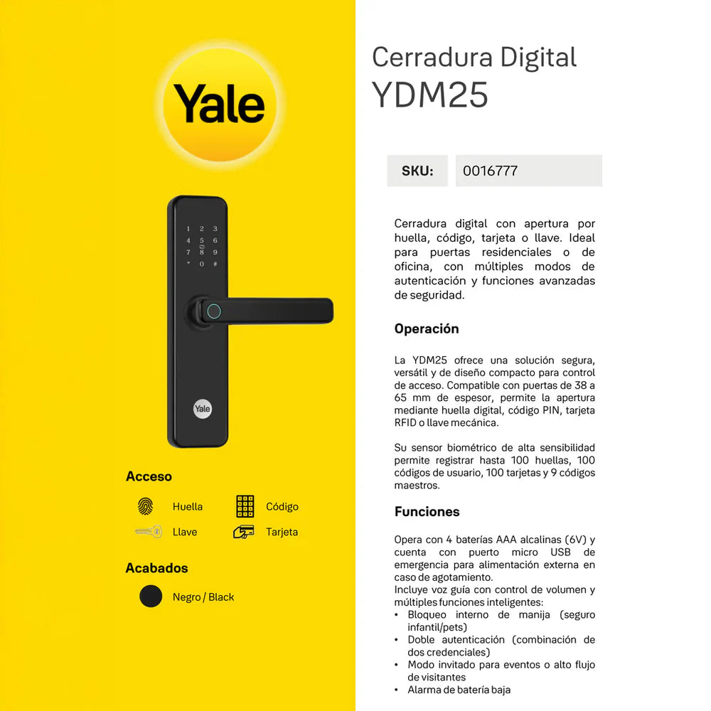 Cerradura Digital YDM25