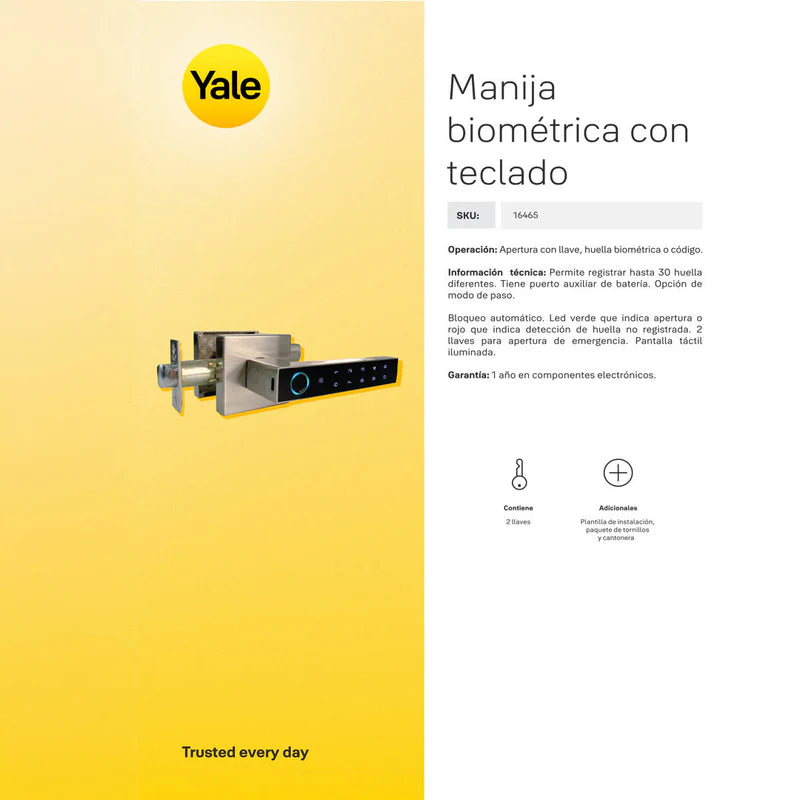 Manija Biométrica con Teclado