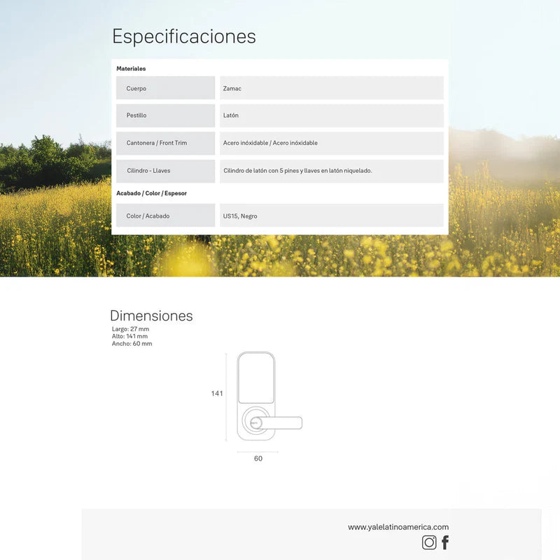 Cerrojo Digital YDL120 Negro