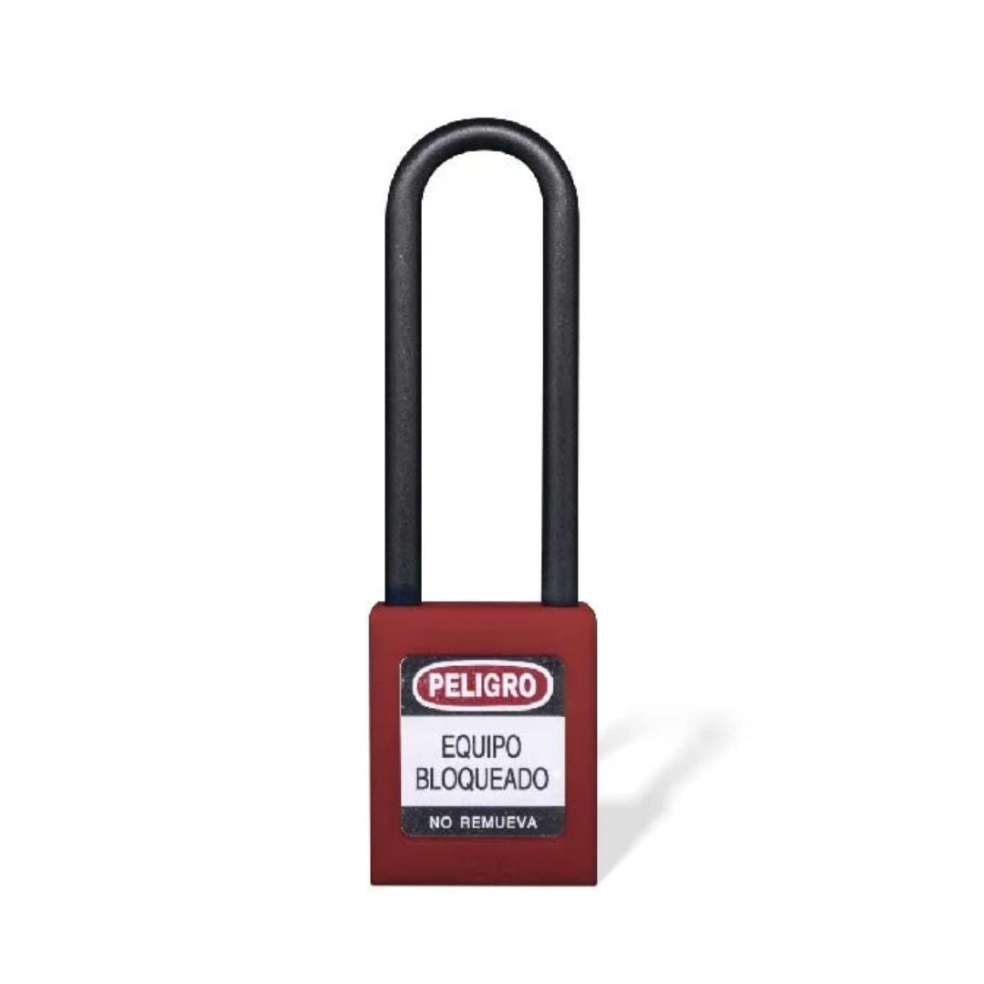 Candado Gancho Largo Nylon Rojo B