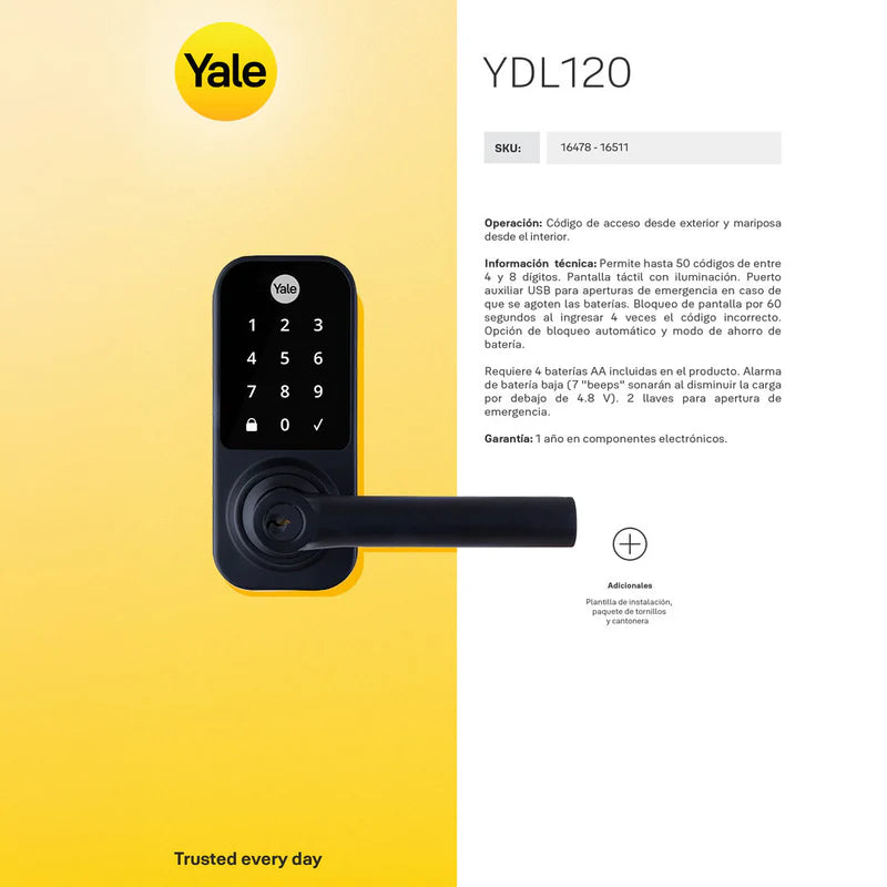 Cerrojo Digital YDL120 Negro