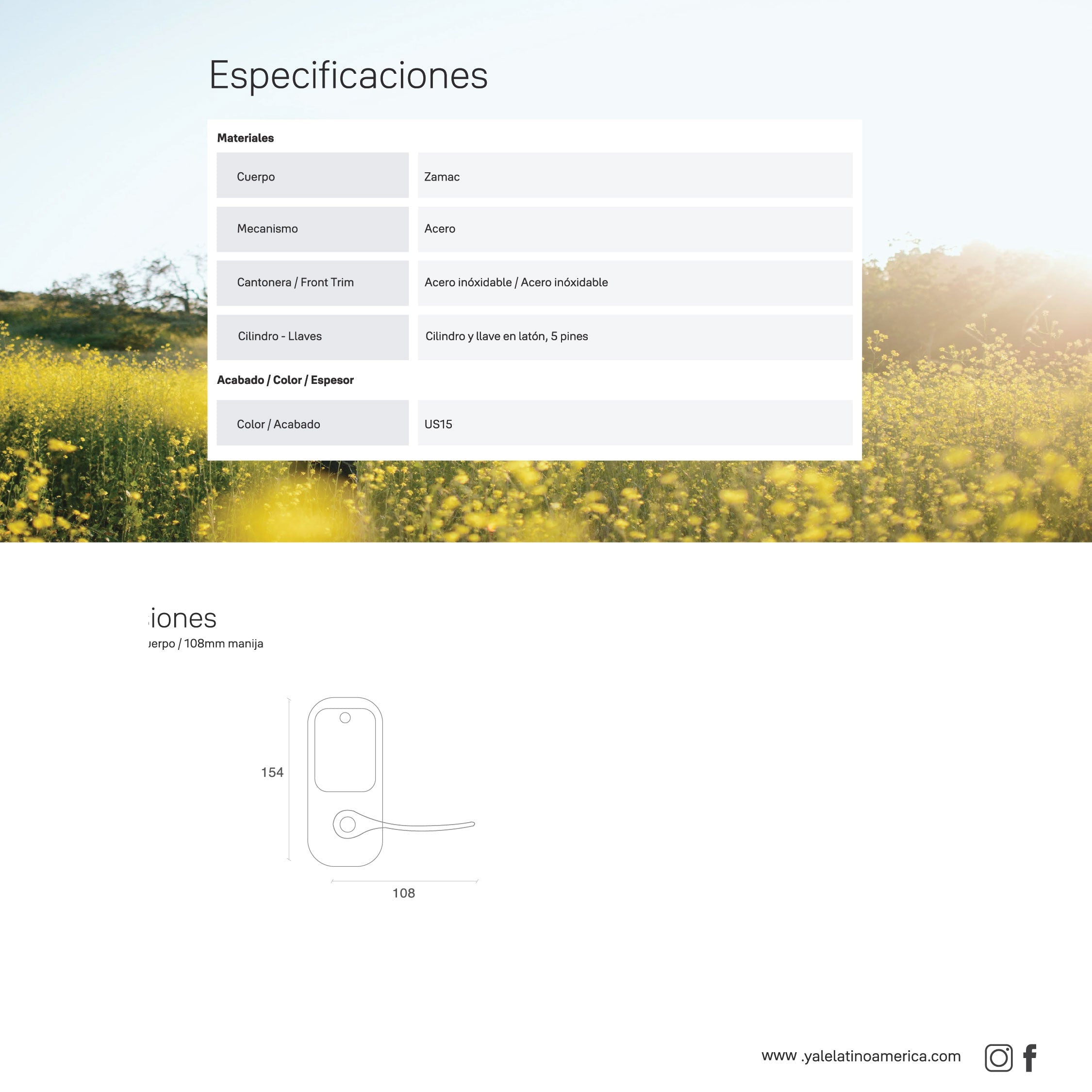 Cerrojo Digital YRL226 + Módulo para abrir desde el celular