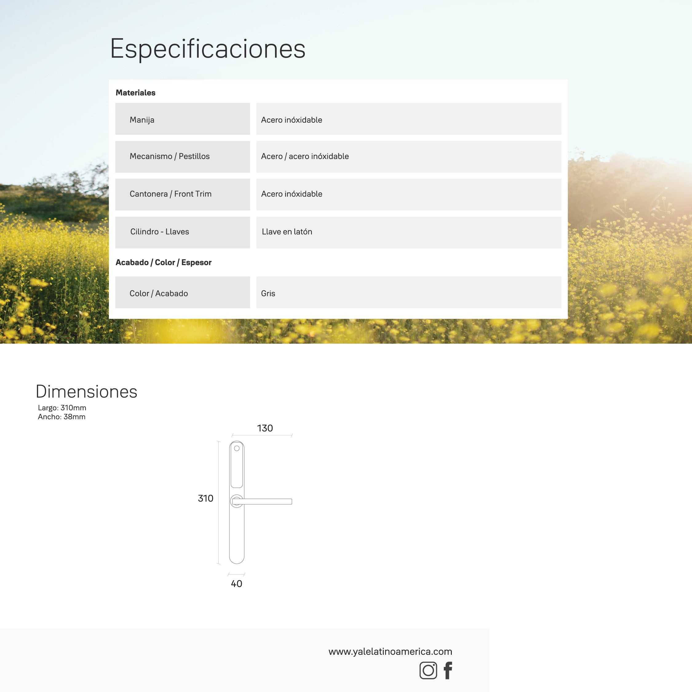 Cerradura Digital YSD100 (puerta Corrediza)